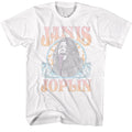 White Janis Joplin t-shirt featuring Janis Joplin Faded Art Nouveau Circle design