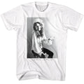 White Janis Joplin t-shirt featuring Janis Joplin Black And White design