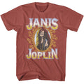 Terracotta Janis Joplin t-shirt featuring Janis Joplin Floral Frame design