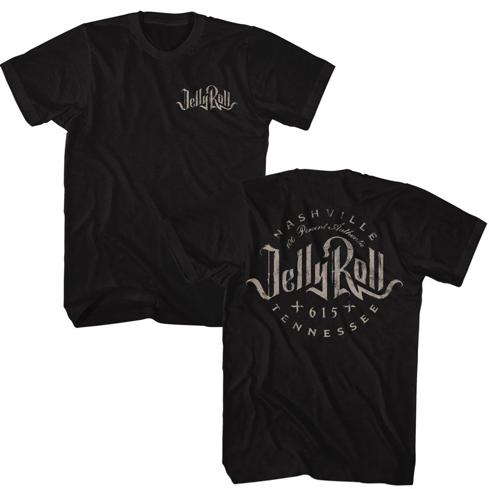 Black Jelly Roll t-shirt featuring Jelly Roll Two Sided design (front and back)