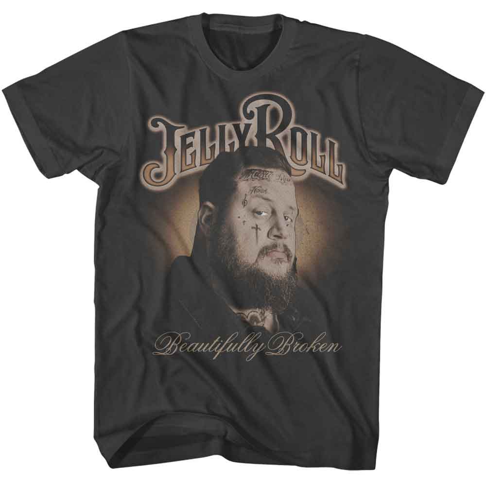 Smoke gray Jelly Roll t-shirt featuring Jelly Roll Photo design