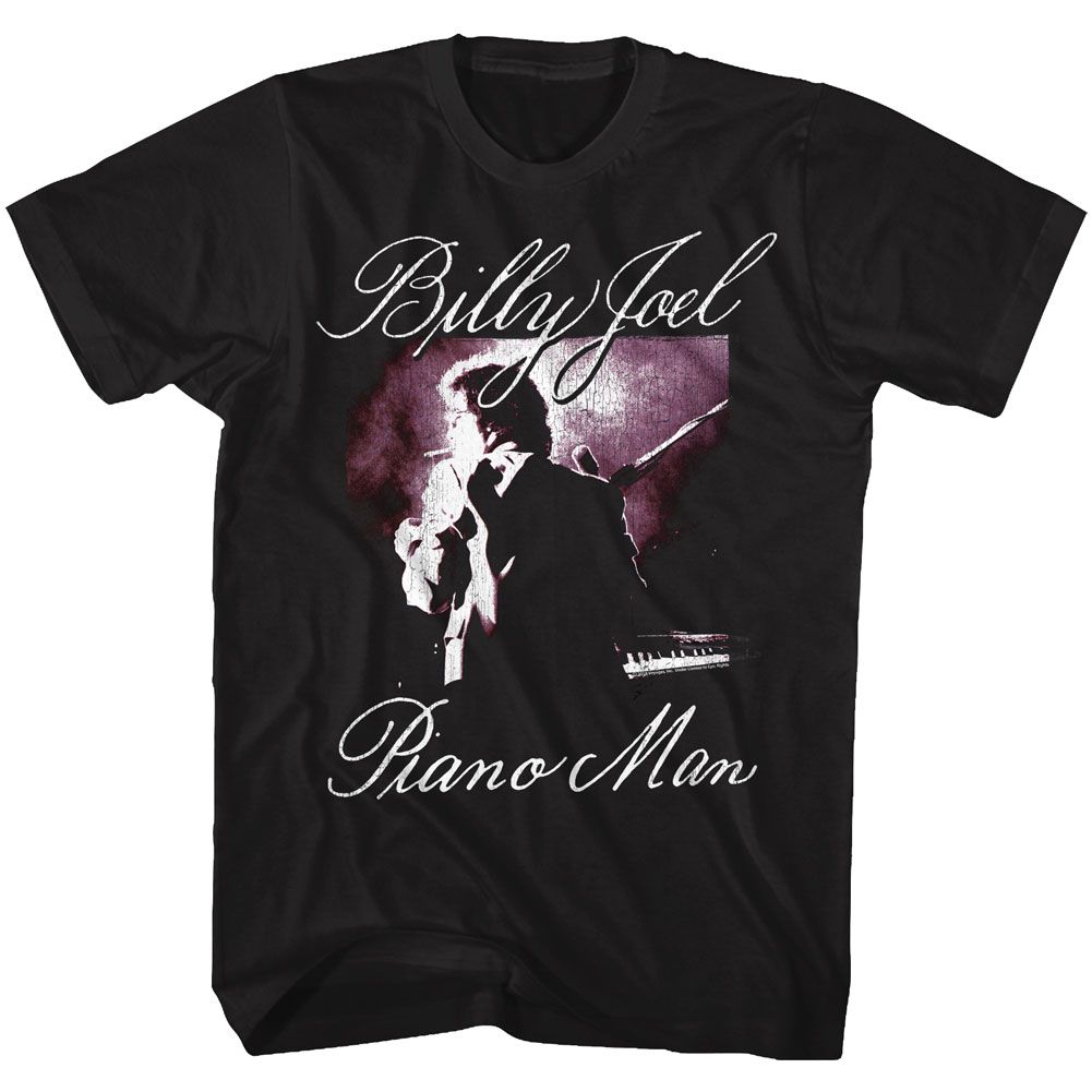 Black Billy Joel t-shirt featuring Billy Joel Piano Man design