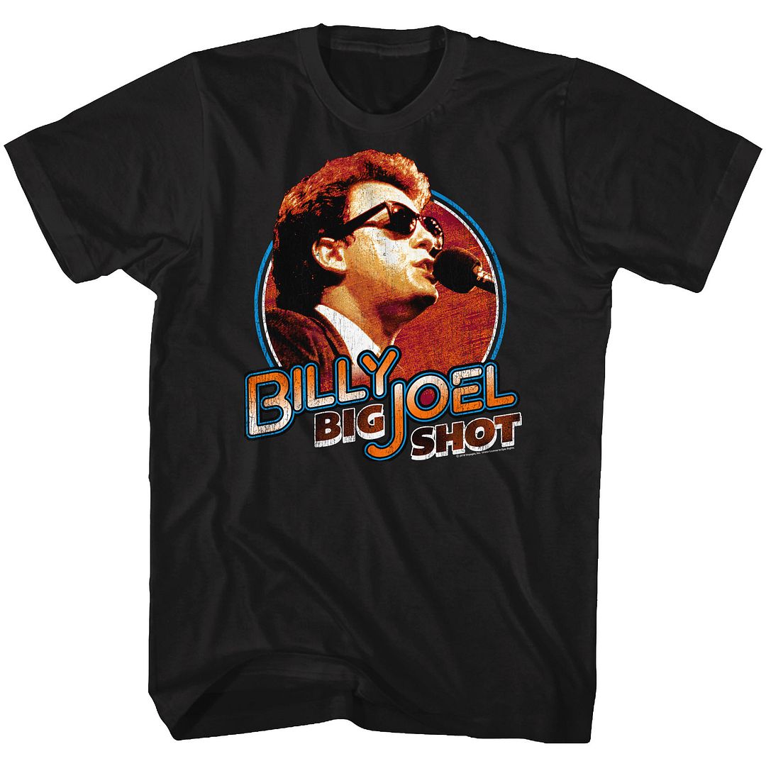 Black Billy Joel t-shirt featuring Billy Joel Big Shot 1978 design