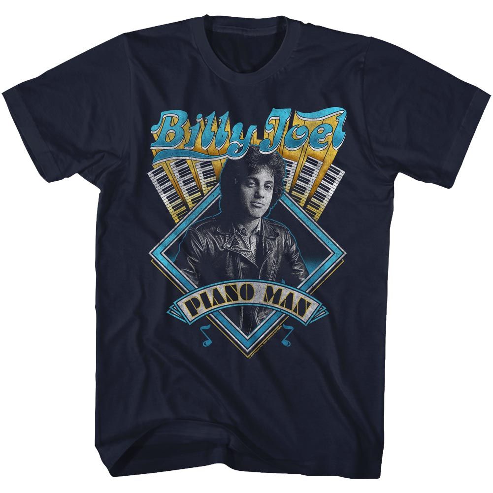 Navy Billy Joel t-shirt featuring Billy Joel name design