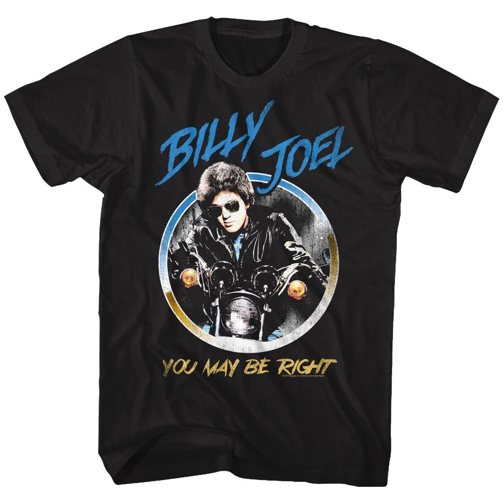 Black Billy Joel t-shirt featuring Billy Joel You May Be Right design