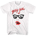 White Billy Joel t-shirt featuring Billy Joel Lips design