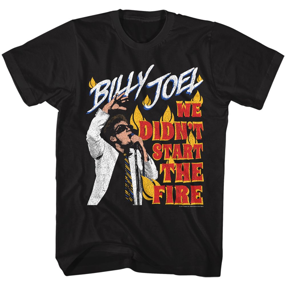 Black Billy Joel t-shirt featuring Billy Joel We Didn't Start The Fire design