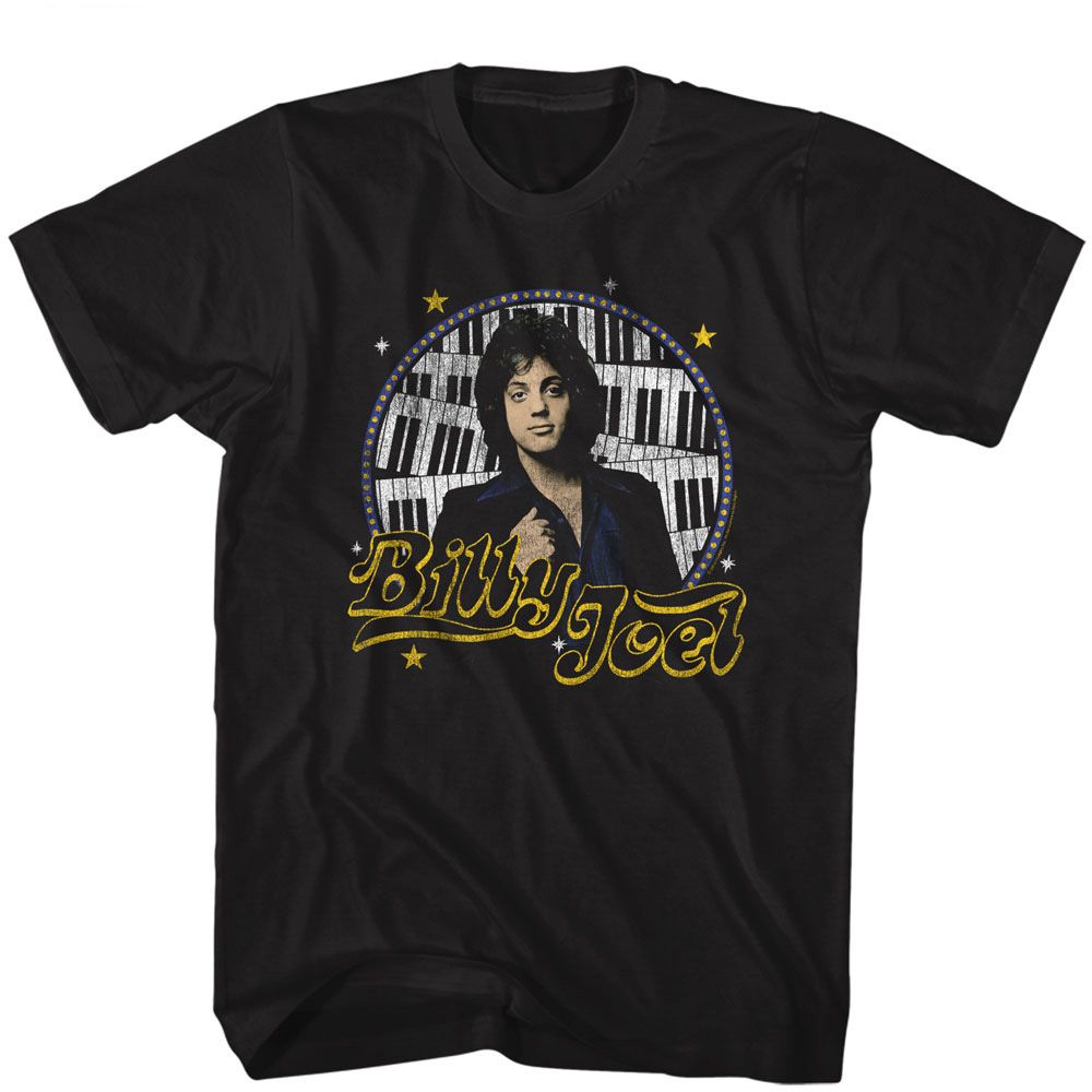 Black Billy Joel t-shirt featuring Billy Joel Stars design