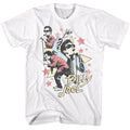 White Billy Joel t-shirt featuring Billy Joel Stars design