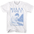 White Billy Joel t-shirt featuring Billy Joel Playing Piano Photo design