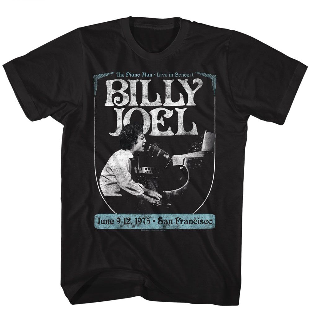 Black Billy Joel t-shirt featuring Billy Joel Poster design