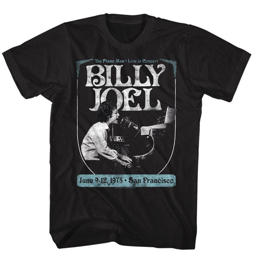 Black Billy Joel t-shirt featuring Billy Joel Poster design
