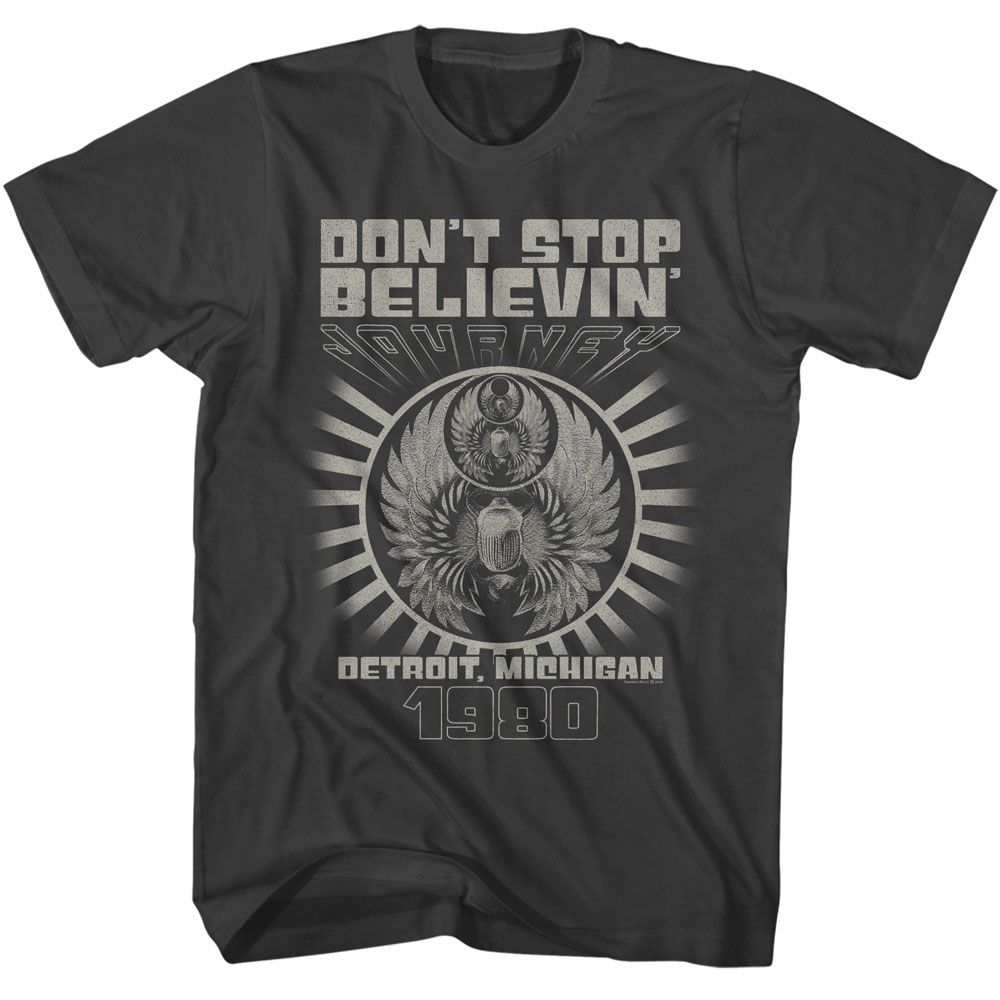 Smoke gray Journey t-shirt featuring Journey Detroit design