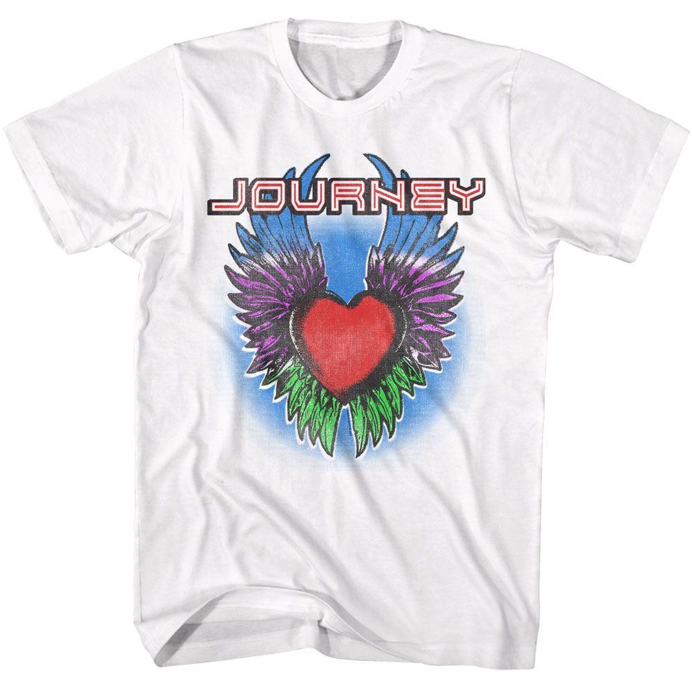 White Journey t-shirt featuring Journey Winged Heart design