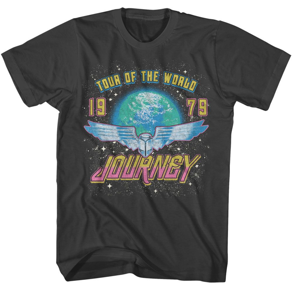 Smoke gray Journey t-shirt featuring Journey Tour Of The World design