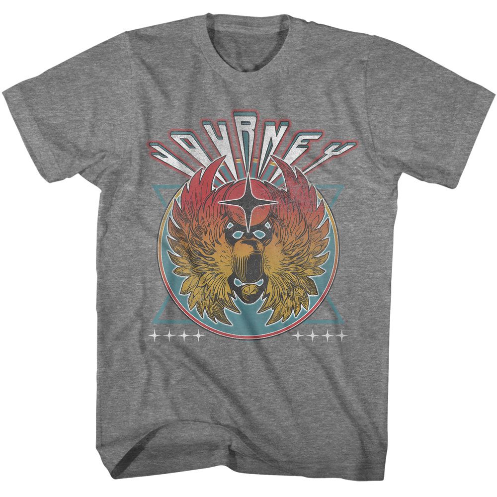 Graphite heather Journey t-shirt featuring Journey Stars design