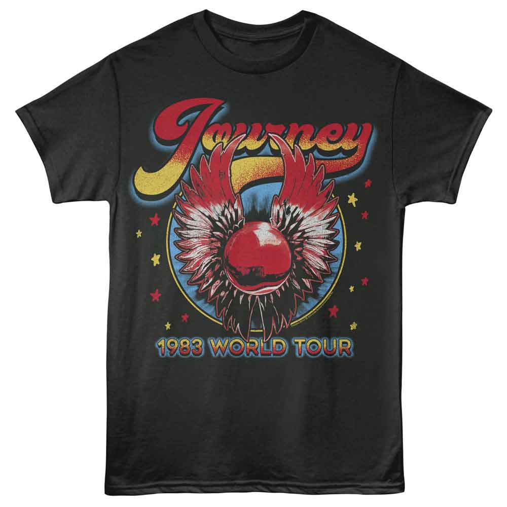 Smoke gray Journey t-shirt featuring Journey 1983 World Tour design