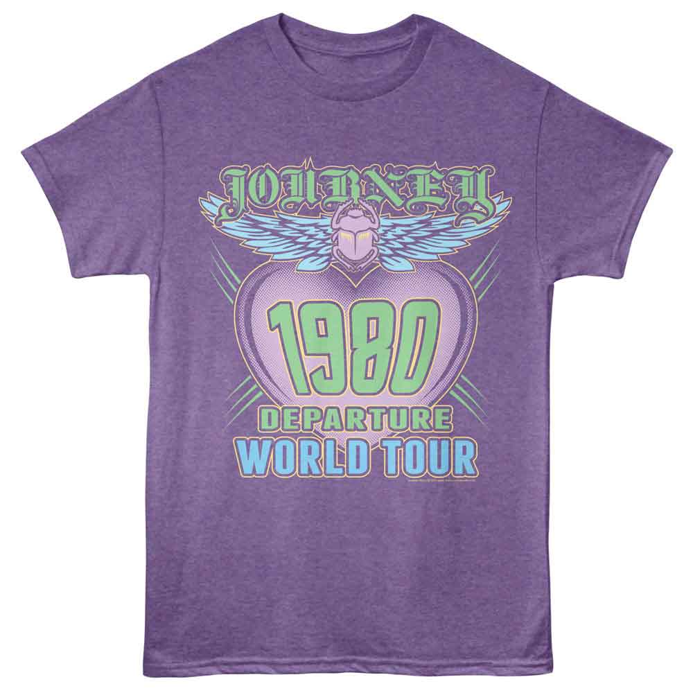 Purple heather Journey t-shirt featuring Journey Departure World Tour design