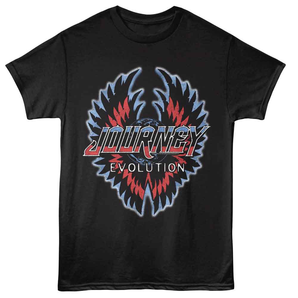 Black Journey t-shirt featuring Journey Evolution 1979 album design