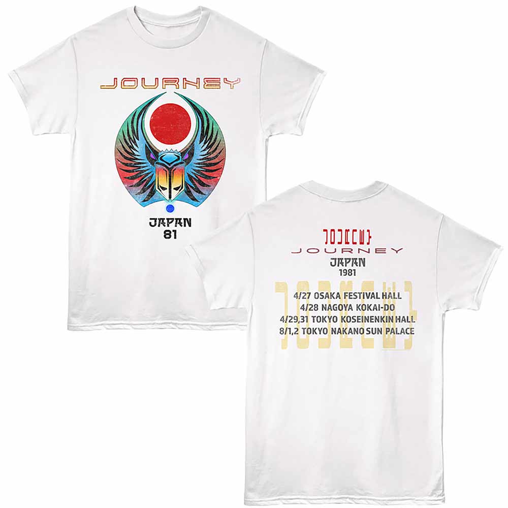 White Journey t-shirt featuring a Japan 1981 design