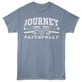 Indigo heather Journey t-shirt featuring Journey Faithfully design
