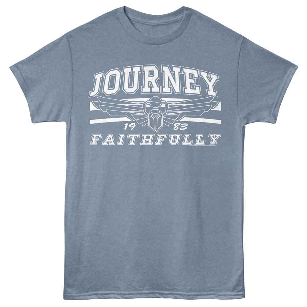 Indigo heather Journey t-shirt featuring Journey Faithfully design