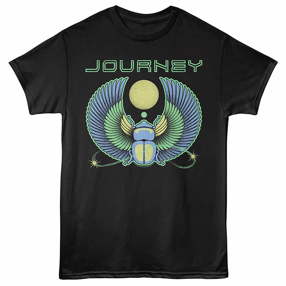 Black Journey t-shirt featuring Journey Scarab Outlined design