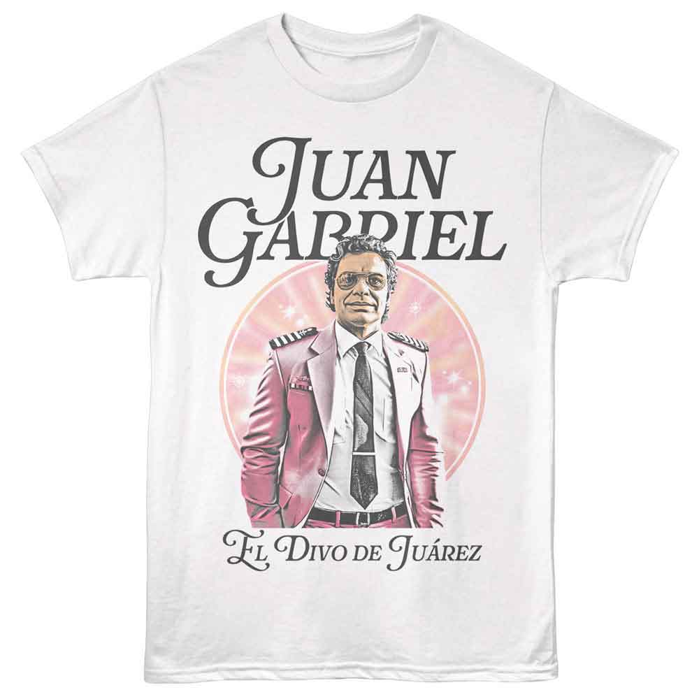 White Juan Gabriel t-shirt featuring Juan Gabriel Ciudades Mexico design
