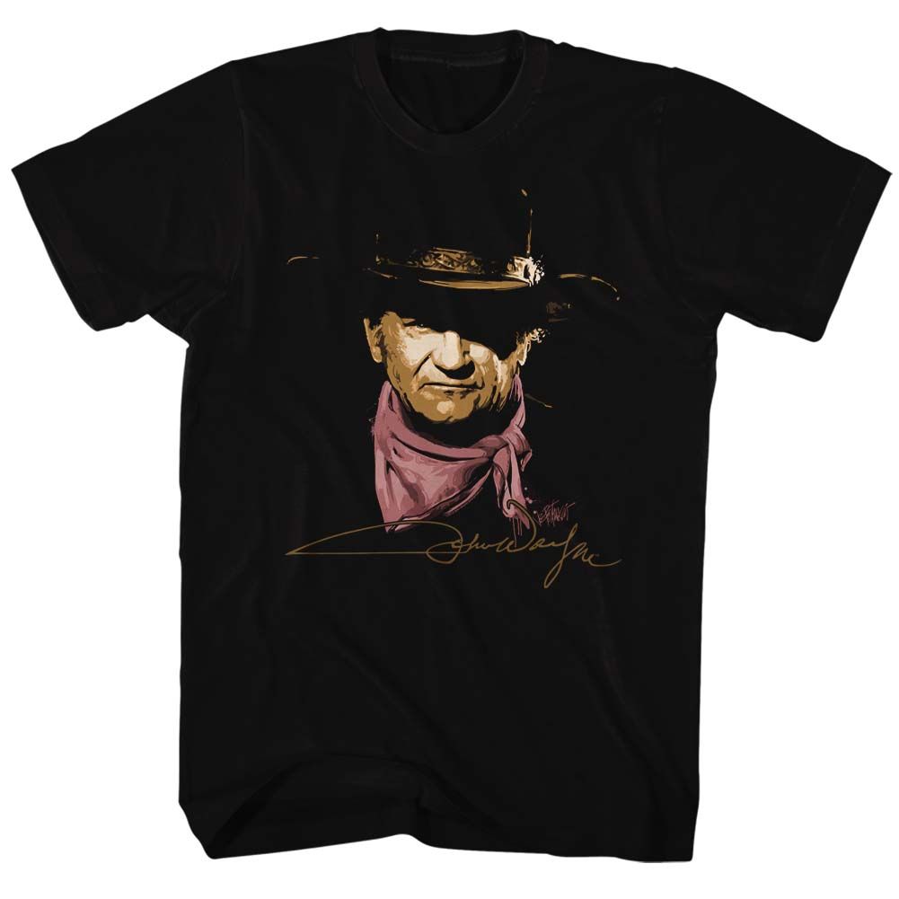 Black John Wayne t-shirt featuring John Wayne name design