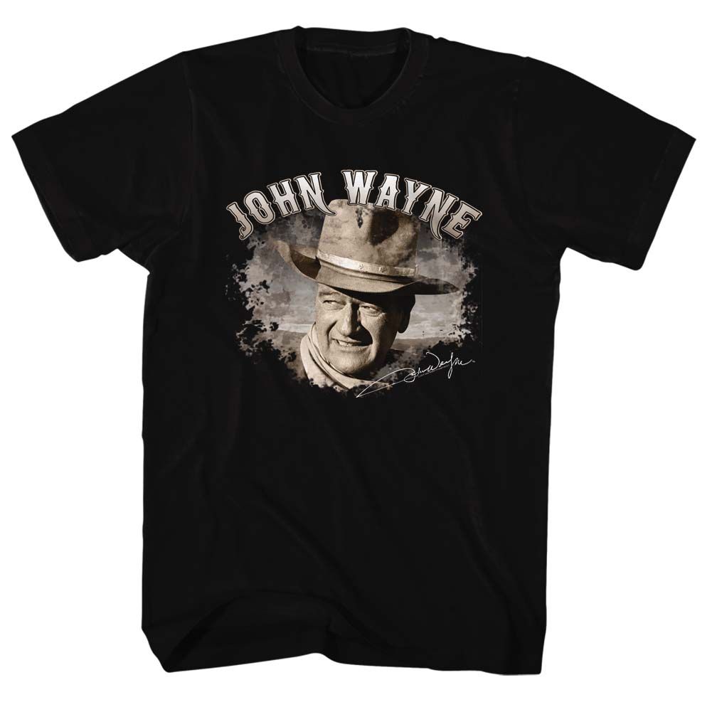 Black John Wayne t-shirt featuring John Wayne Poppin' Out design