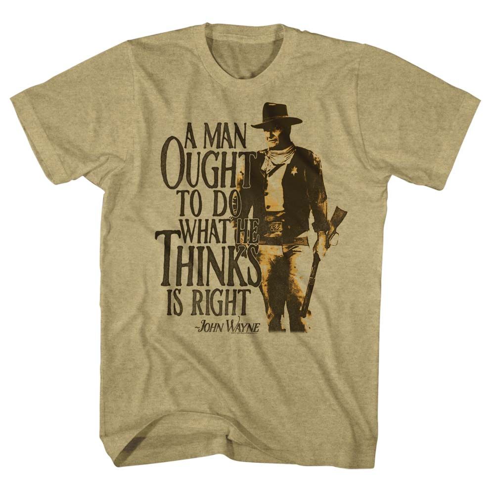 Khaki Heather John Wayne t-shirt featuring a Do It design