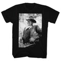 Black John Wayne t-shirt featuring John Wayne Repeated Name design