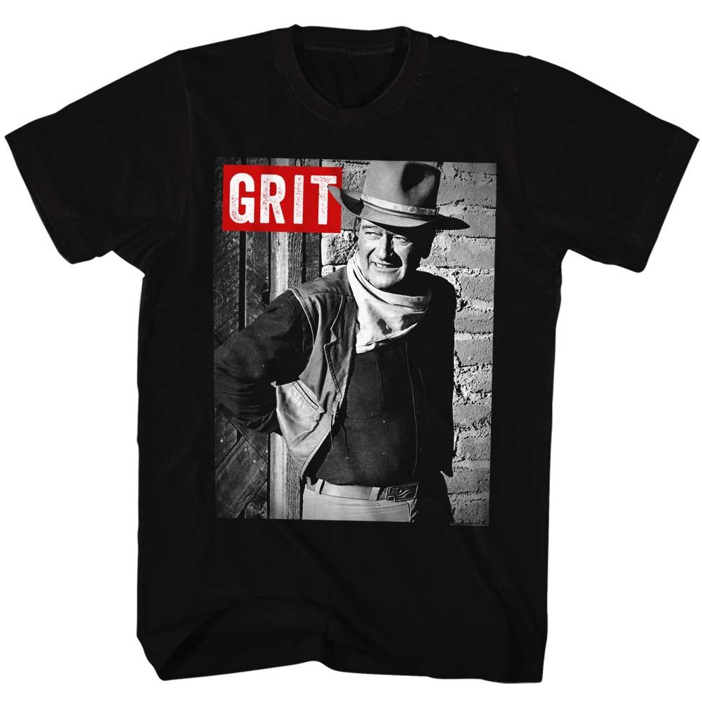 Black John Wayne t-shirt featuring John Wayne True Grit design