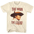 Natural John Wayne t-shirt featuring John Wayne Man Legend design