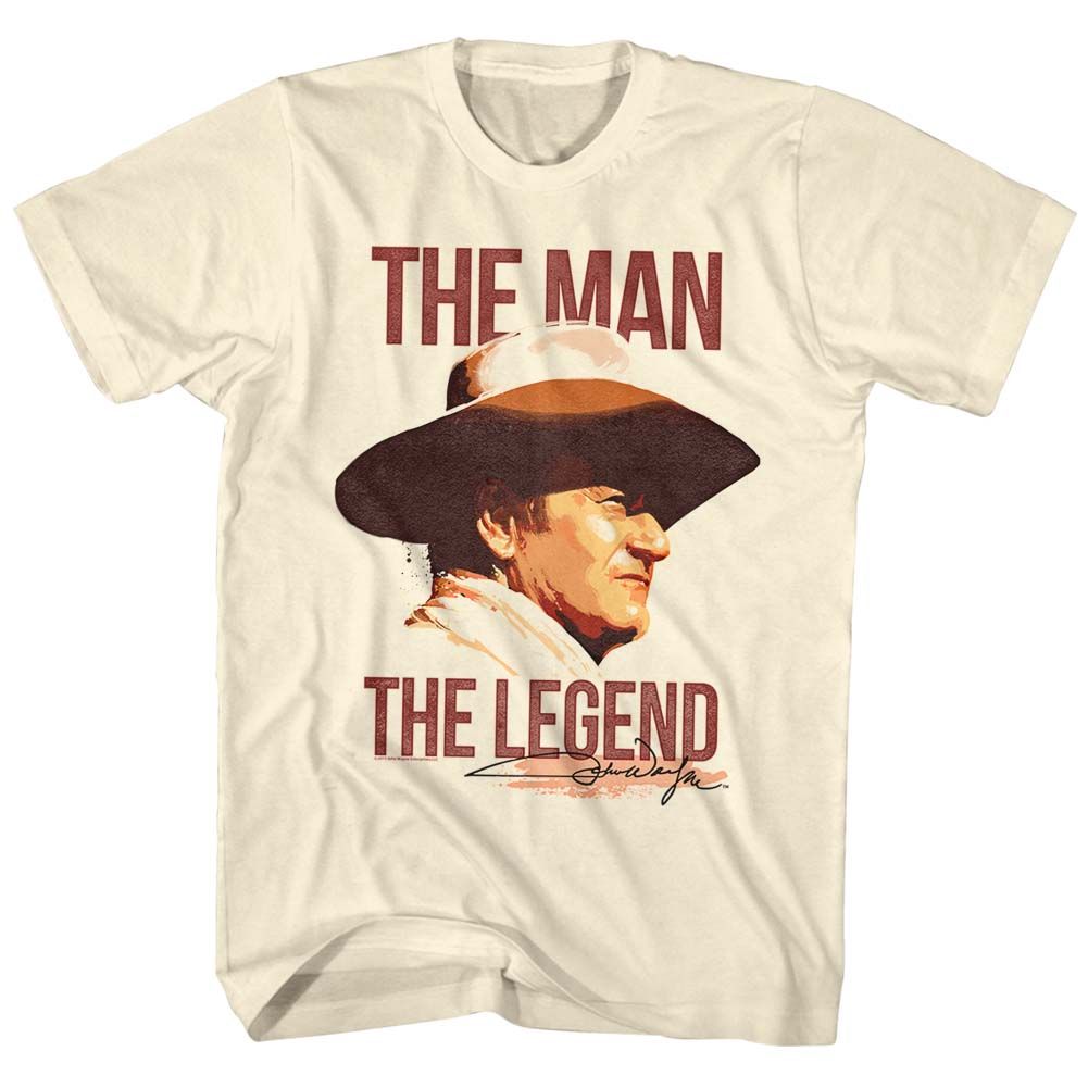 Natural John Wayne t-shirt featuring John Wayne Man Legend design