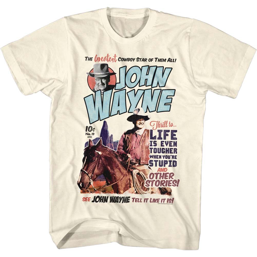 Natural John Wayne t-shirt featuring John Wayne Make It Wayne design