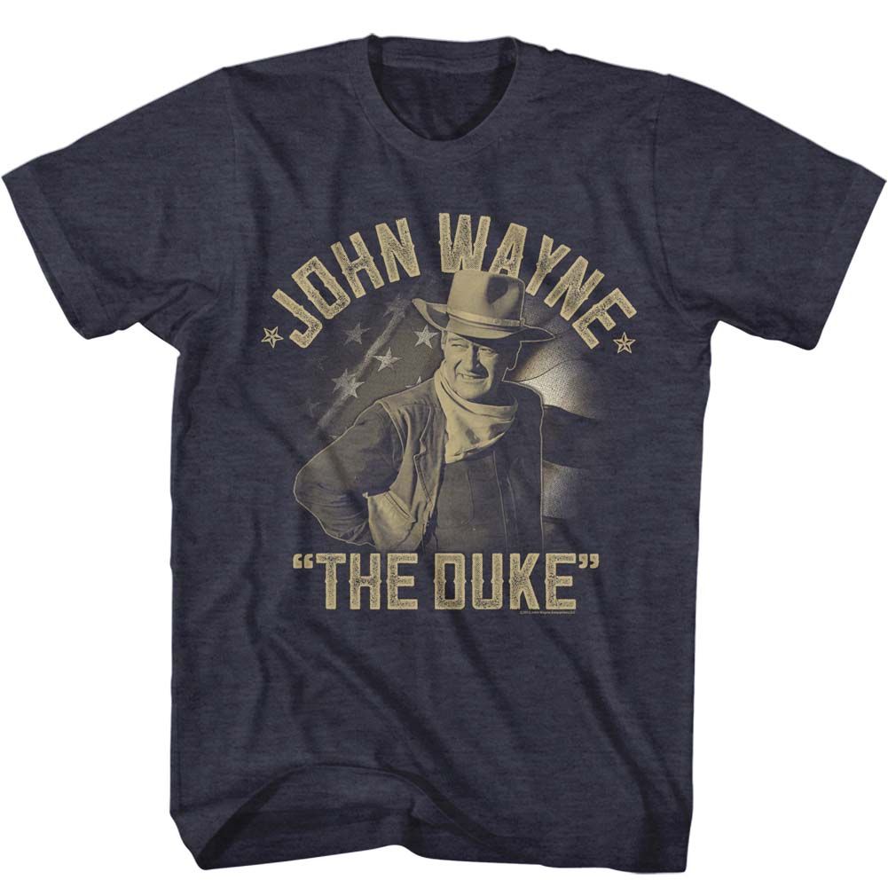 Navy heather John Wayne t-shirt featuring John Wayne JW The Duke design