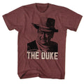 Vintage maroon heather John Wayne t-shirt featuring John Wayne Duke design