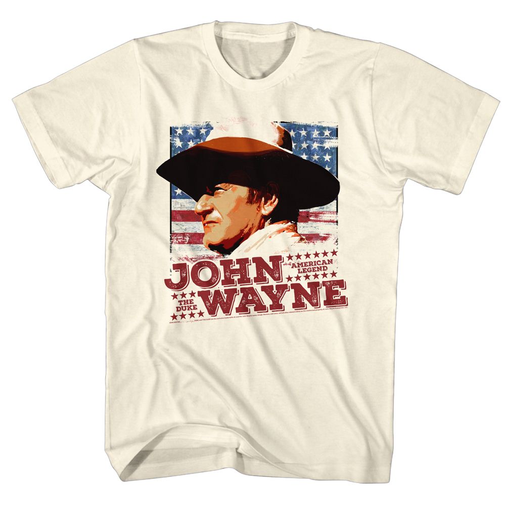Natural John Wayne t-shirt featuring John Wayne JW monogram design
