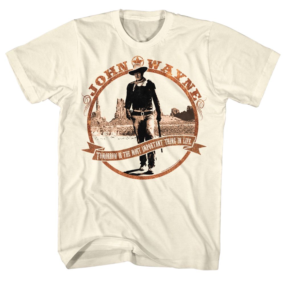 Natural John Wayne t-shirt featuring John Wayne Tomorrow Is design