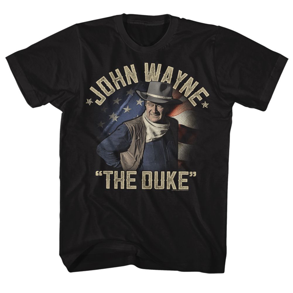 Black John Wayne t-shirt featuring John Wayne The Duke Returns design
