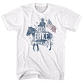 White John Wayne t-shirt featuring John Wayne Patriotic Silhouette design