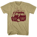 Khaki Heather John Wayne t-shirt featuring a Big Trail design