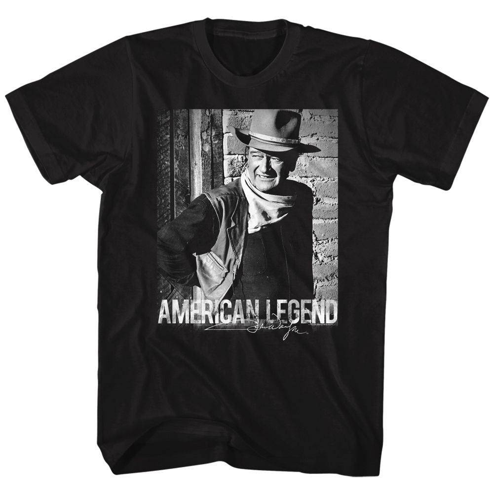 Black John Wayne t-shirt featuring John Wayne A Legend design