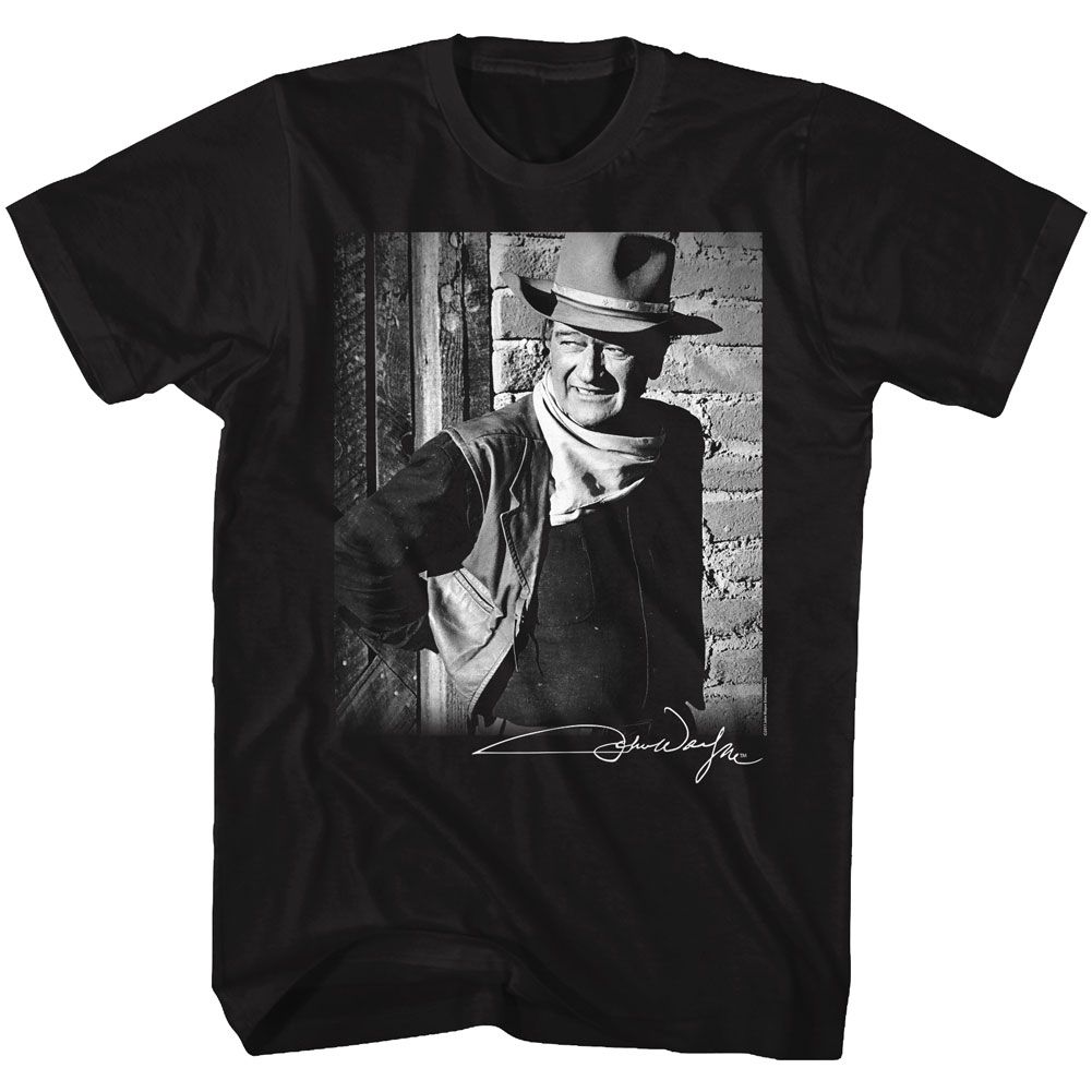 Black John Wayne t-shirt featuring John Wayne name design