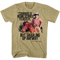 Khaki Heather John Wayne t-shirt featuring a Courage design
