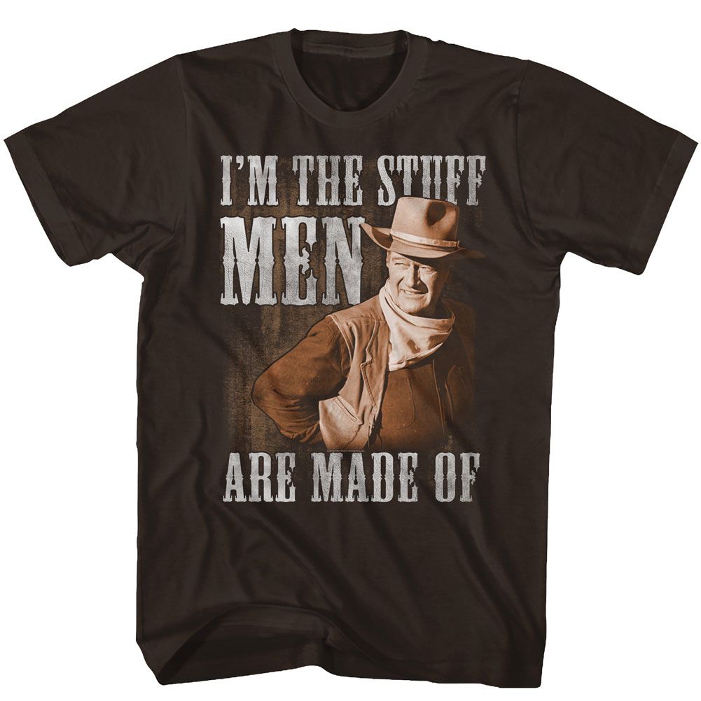 Dark chocolate John Wayne t-shirt featuring John Wayne The Stuff design