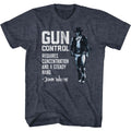 Navy heather John Wayne t-shirt featuring John Wayne Gun Control design
