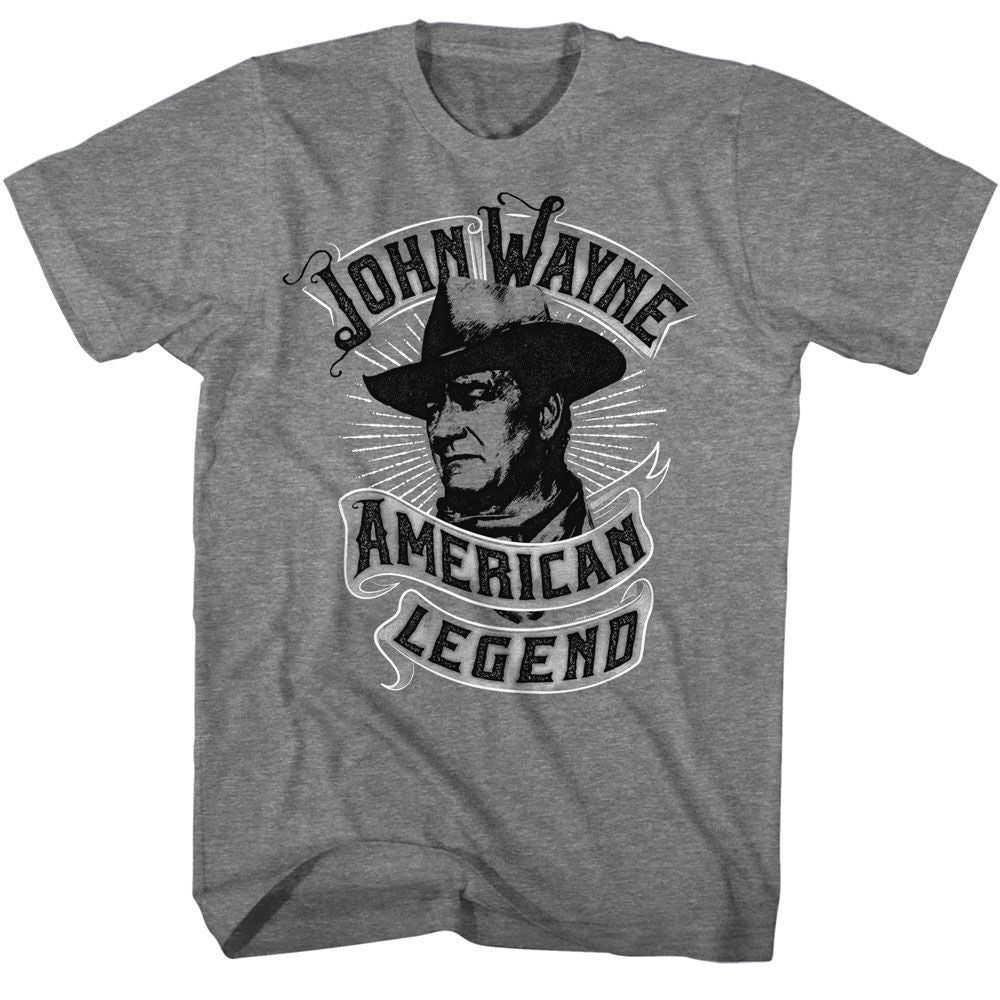 Graphite heather John Wayne t-shirt featuring John Wayne American Legend design