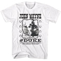 White John Wayne t-shirt featuring John Wayne Saddle Up Anyway design